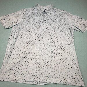 Greg Norman Men's ML75 Short Sleeve Golf Polo Shirt White Starburst Size XL